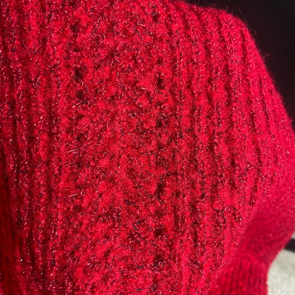 Holiday Apt. 9 Pointelle Metallic Crewneck Sweater Small Figure Hugging stretch - Picture 8 of 10